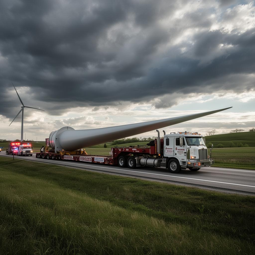 Moving 220-Foot Wind Blades Across the Midwest